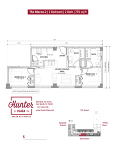 The Macon.2 | 2 Bedroom | 2 Bath | 735 sq ft*